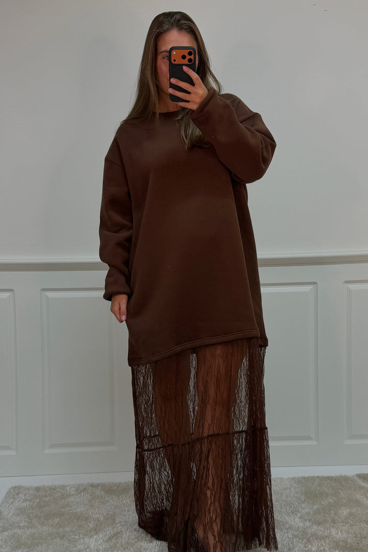 A-bee - Aubrey dress - Dark Brown Kjoler 