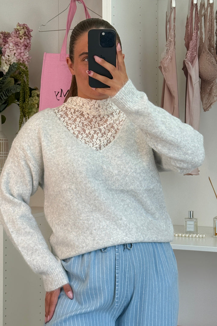 A-bee - Clarisse Striktrøjer - Light grey Strikbluser 