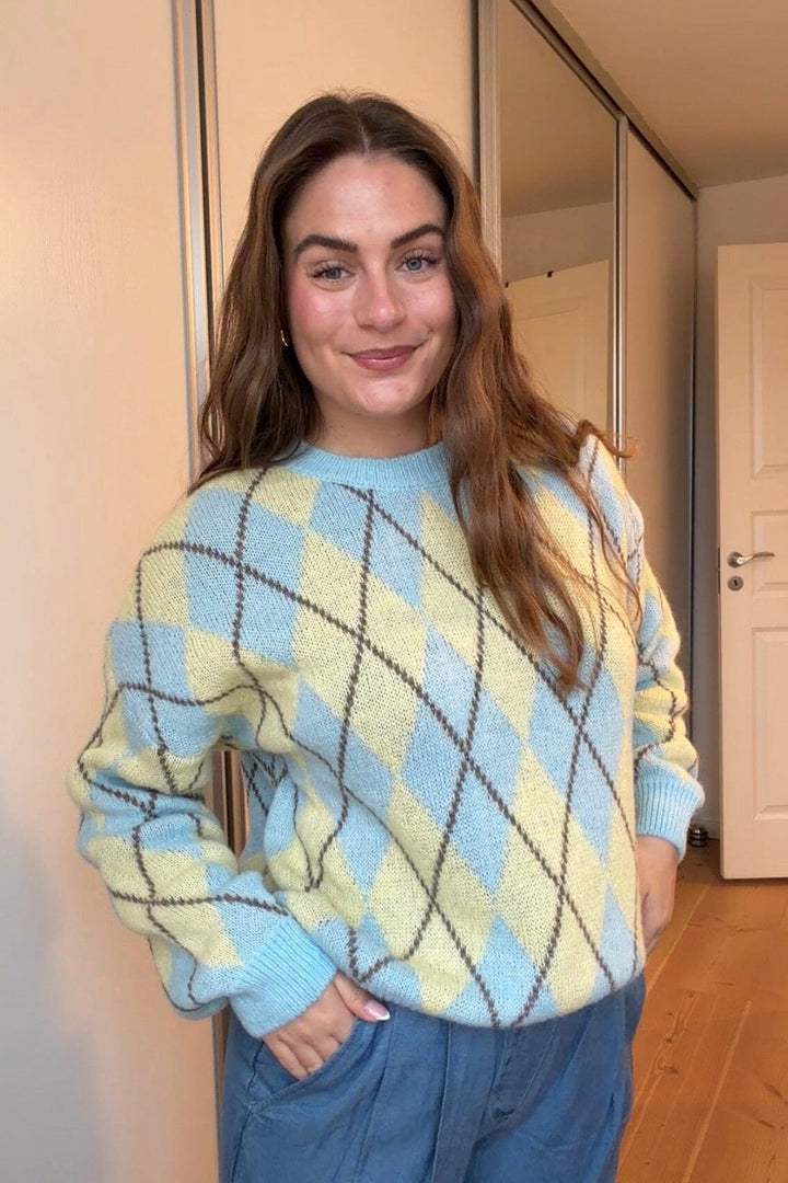 A-bee - Maika Knit - Yellow Strikbluser 