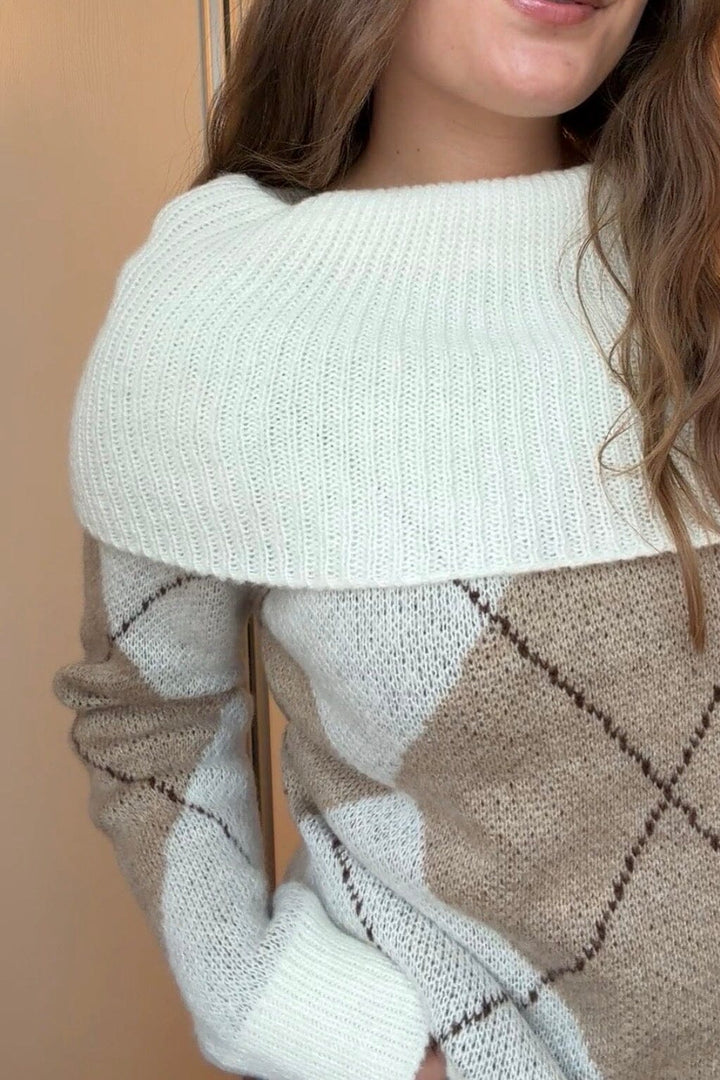 A-bee - Philippa Knit - Beige Strikbluser 