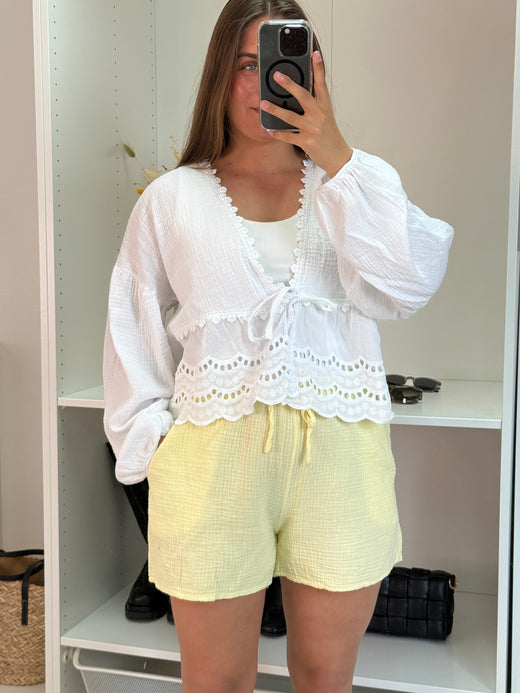 A-bee - Thea Shorts - Light Yellow Bukser 