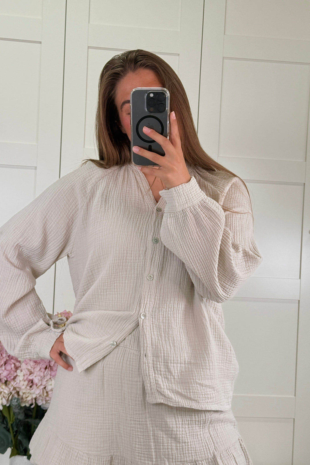 A-bee - Victoria Skjorte - Beige Skjorter 