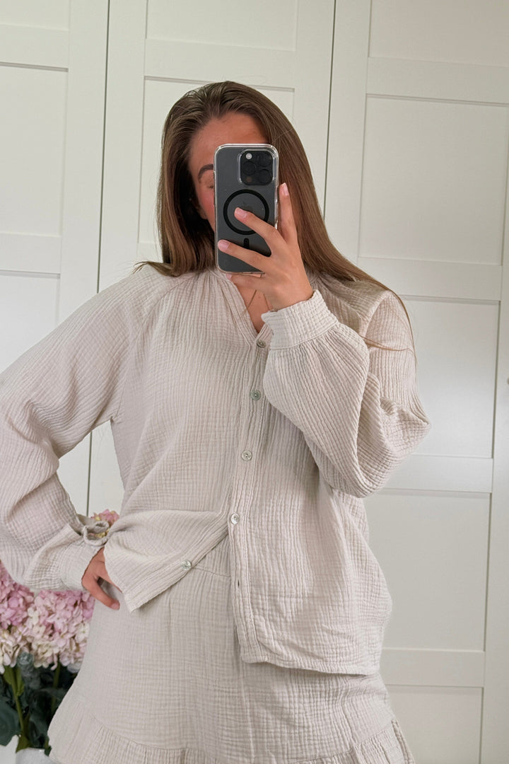 A-bee - Victoria Skjorte - Beige Skjorter 
