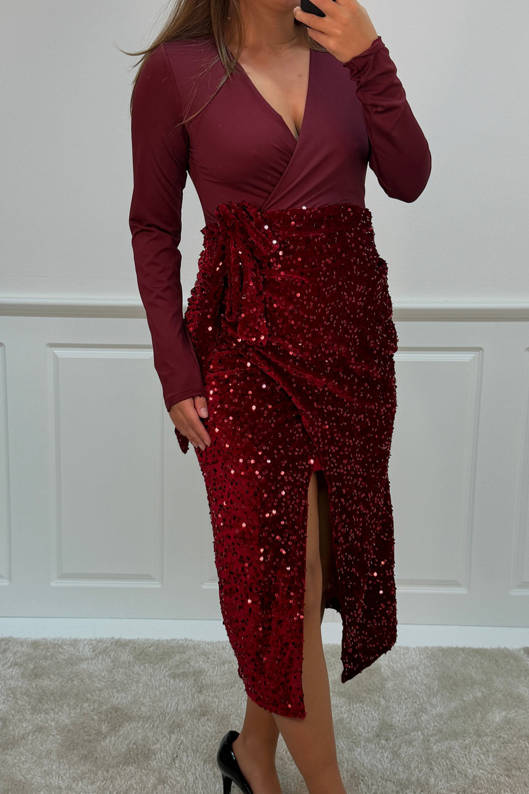 A-bee - Viviana dress - Dark Red Kjoler 