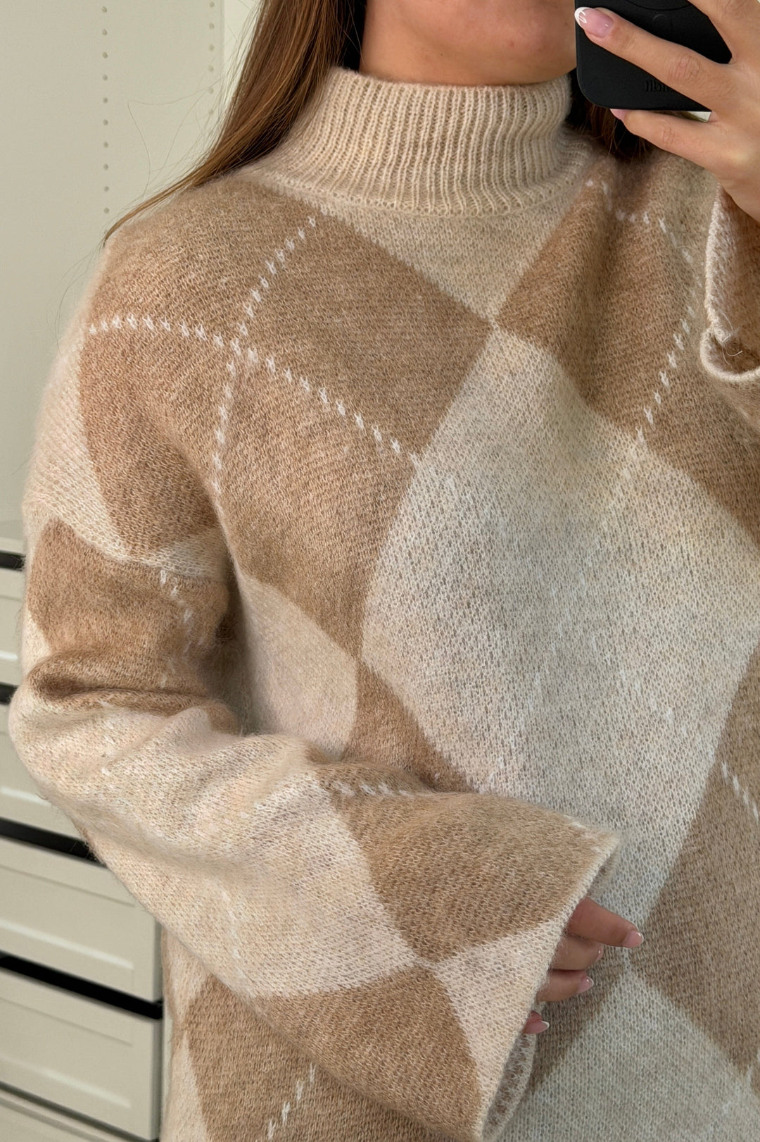A-bee - Yamina Knit - Beige Strikbluser 