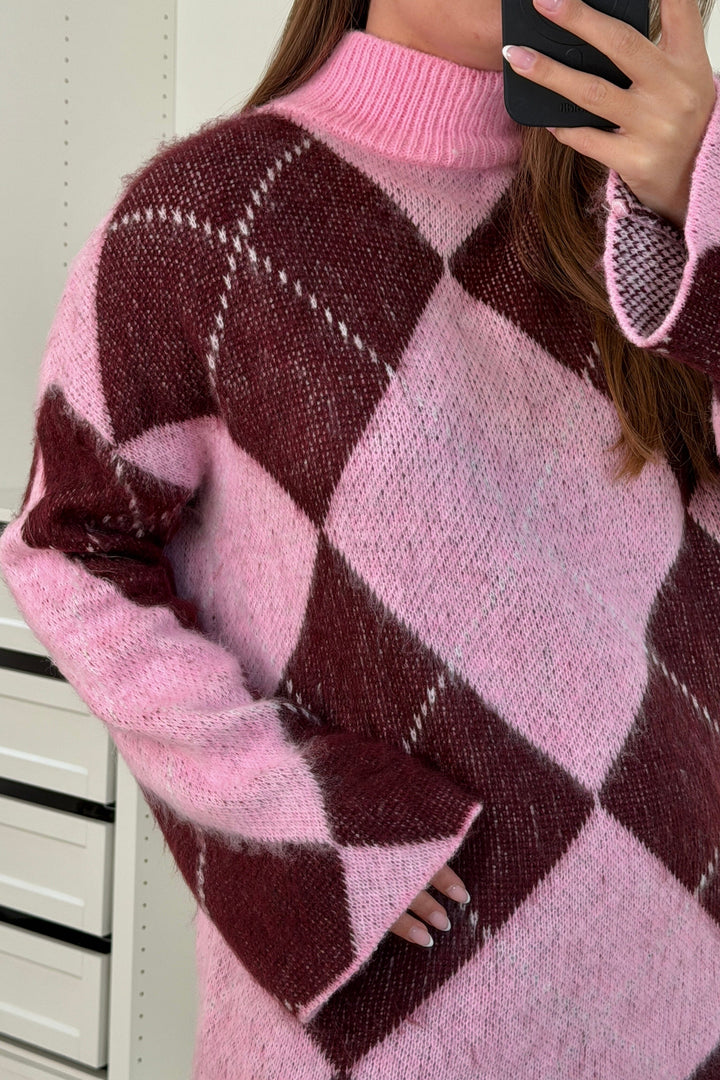 A-bee - Yamina Knit - Pink Strikbluser 