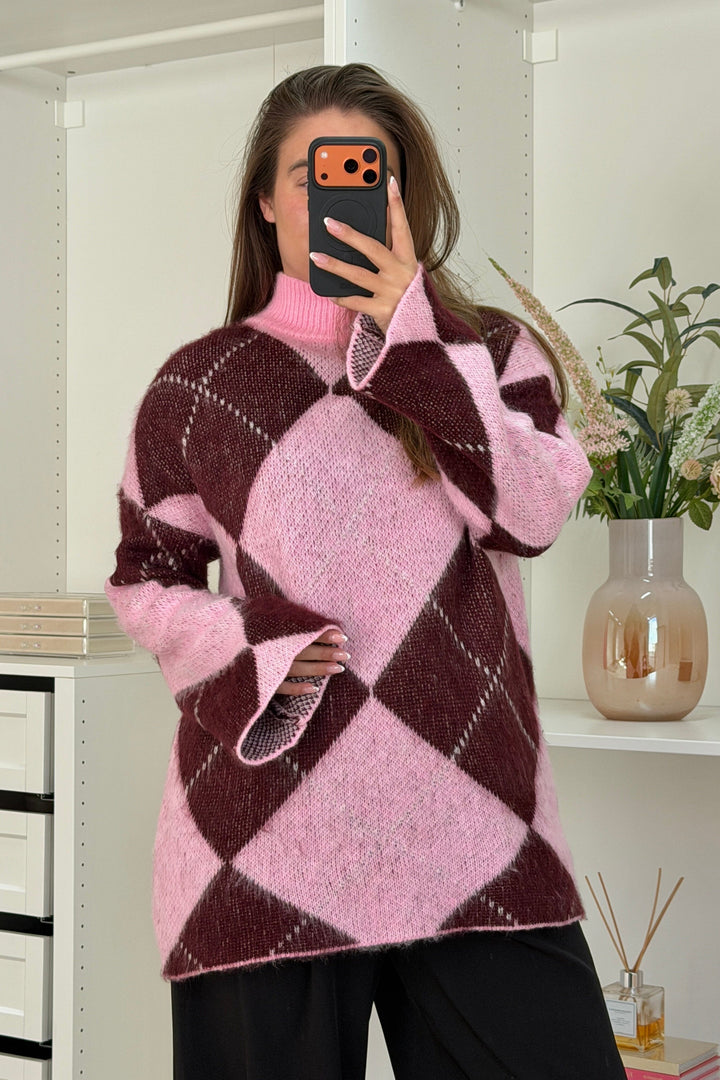 A-bee - Yamina Knit - Pink Strikbluser 