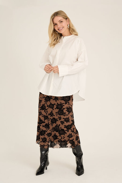 A-View - Claudine Skirt AV7003 - 117 - Brown Nederdele 