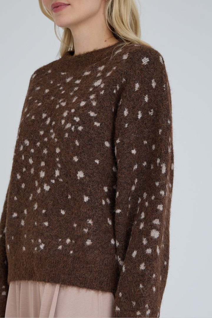 A-View - Deer Knit Pullover AV8343 - 156 - Brown/Sand