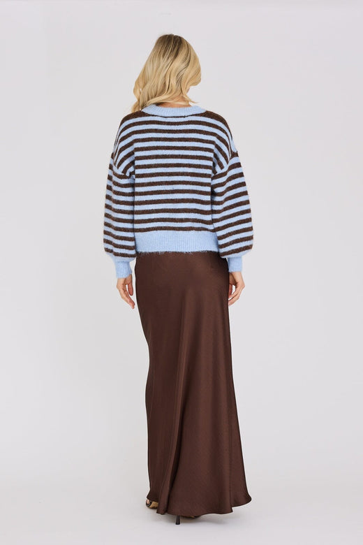 A-View - Else Knit Pullover AV6035 - 150 - Brown/Blue