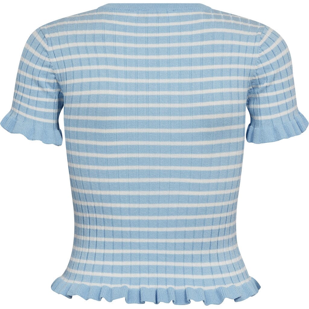 A-View - Fabi Knit Top AV7079 - 100 - Light Blue/White Stripe Strikbluser 