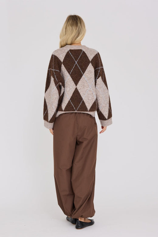 A-View - Harlekin Knit Pullover AV8218 - 194 - Dark Brown