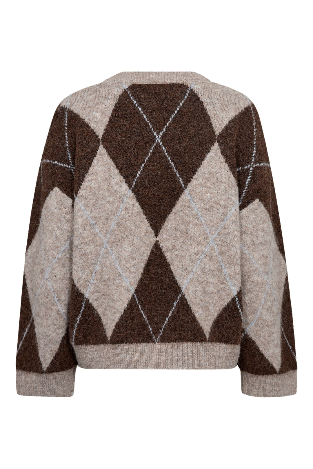 A-View - Harlekin Knit Pullover AV8218 - 194 - Dark Brown Strikbluser 