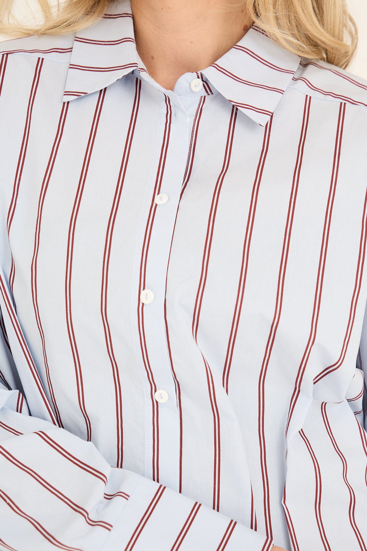 A-View - Lenn Shirt AV7029 - 240 - Light Blue/Bordeaux Skjorter 