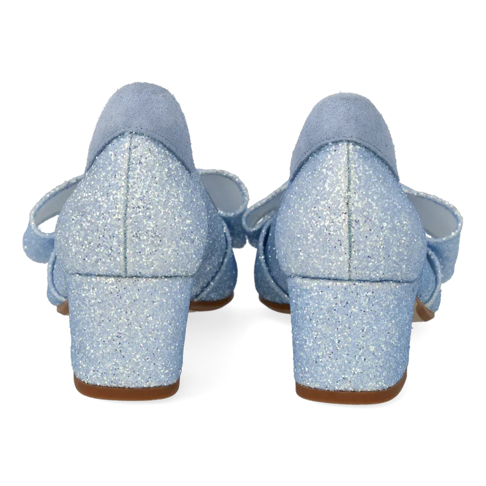 Angulus - Sløjfe Pump I Funklende Glitter 1550-105 - 4641/4610 Sky Blue Glitter/sky Blue Pumps 