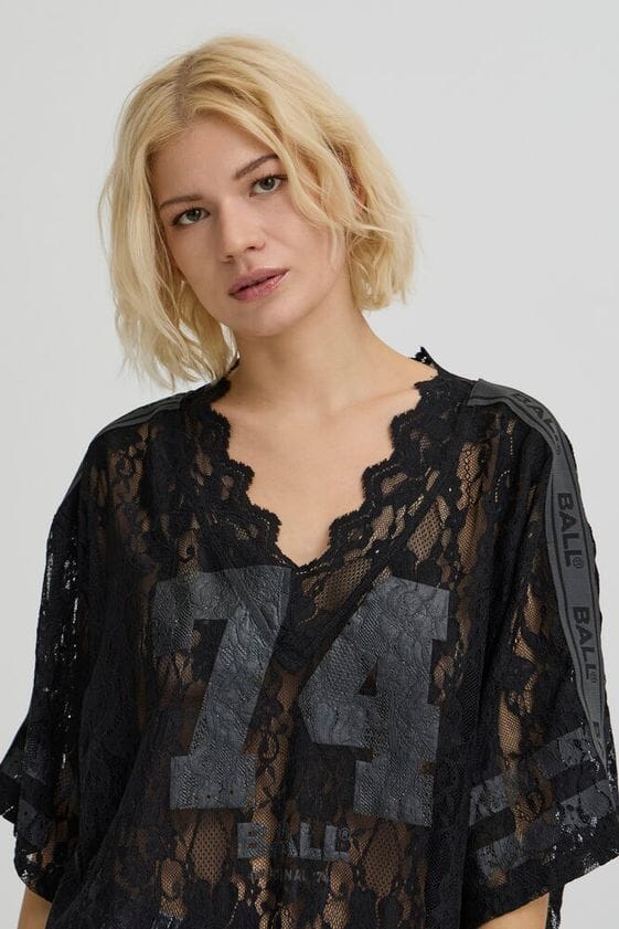 Ball - Bafine Lace Oz Tee 50408068 - 193911 - Black T-shirts 
