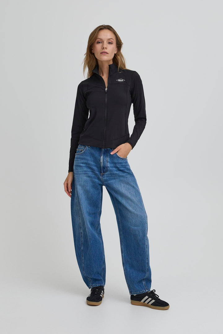 Ball - Baforma Ls Zipblouse 50405369 - 193911 - Black Bluser 