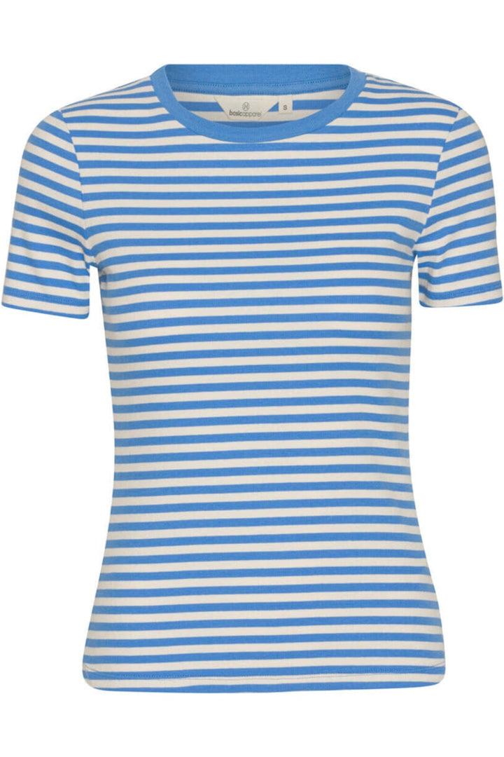 Basic Apparel - Ludmilla SS O-Neck GOTS - 577 Azure Blue/Birch