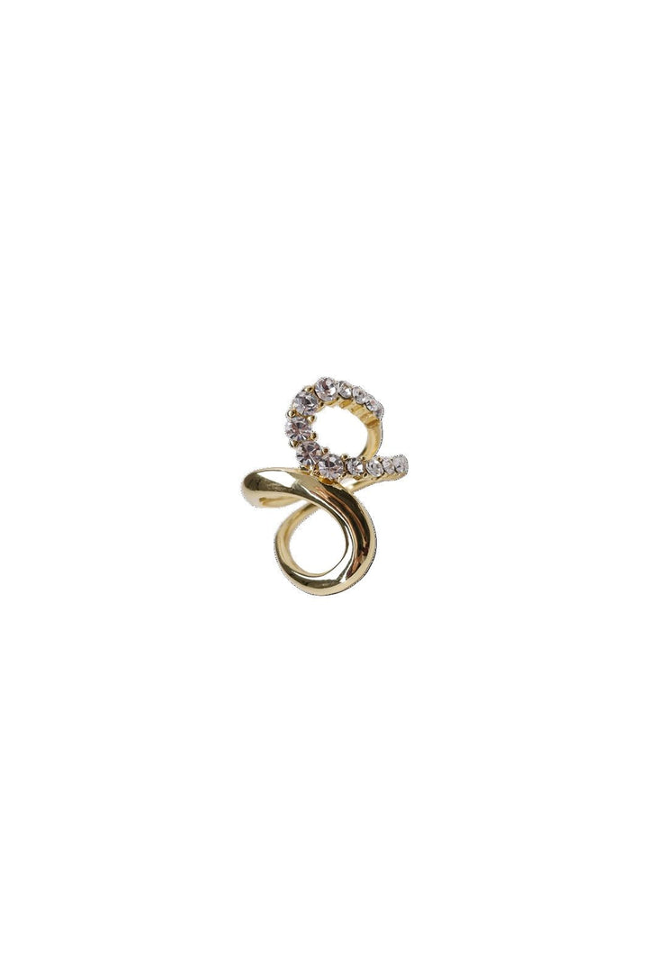 Black Colour - Bcbeau Mini Scarf Ring 4497 - Gold Coloured
