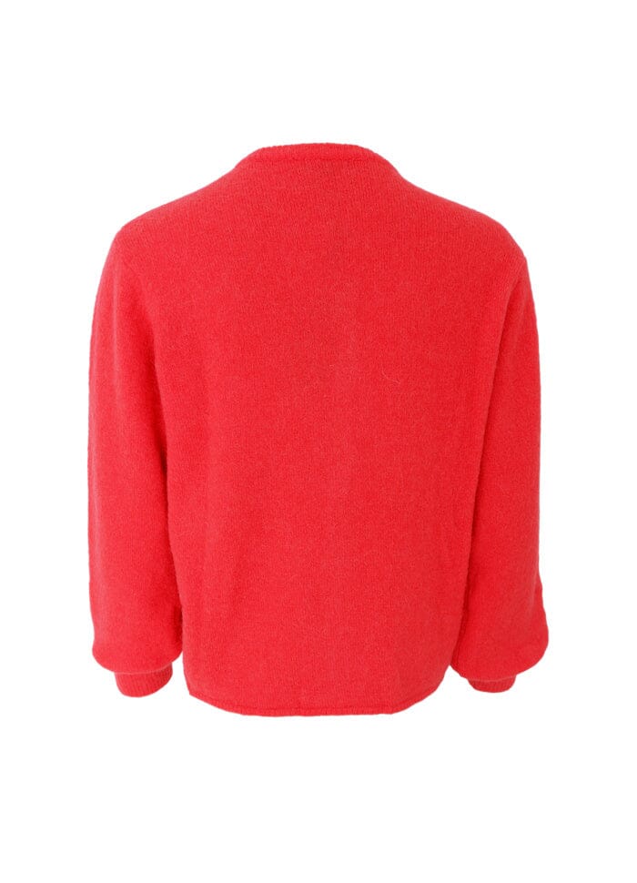 Black Colour - Bcbella Knit Cardigan 1205 - Coral Red Cardigans 