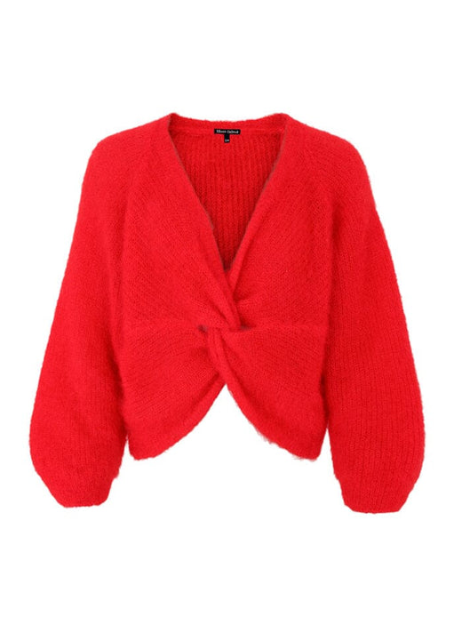 Black Colour - Bcbjoerk Cross Jumper 1255 - Red Strikbluser 
