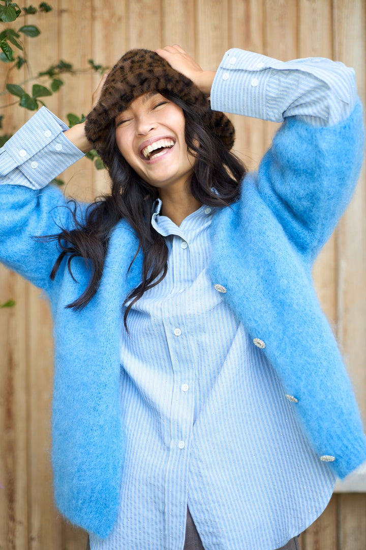Black Colour - Bcbjoerk Knit Cardigan 1218 - Sky Blue
