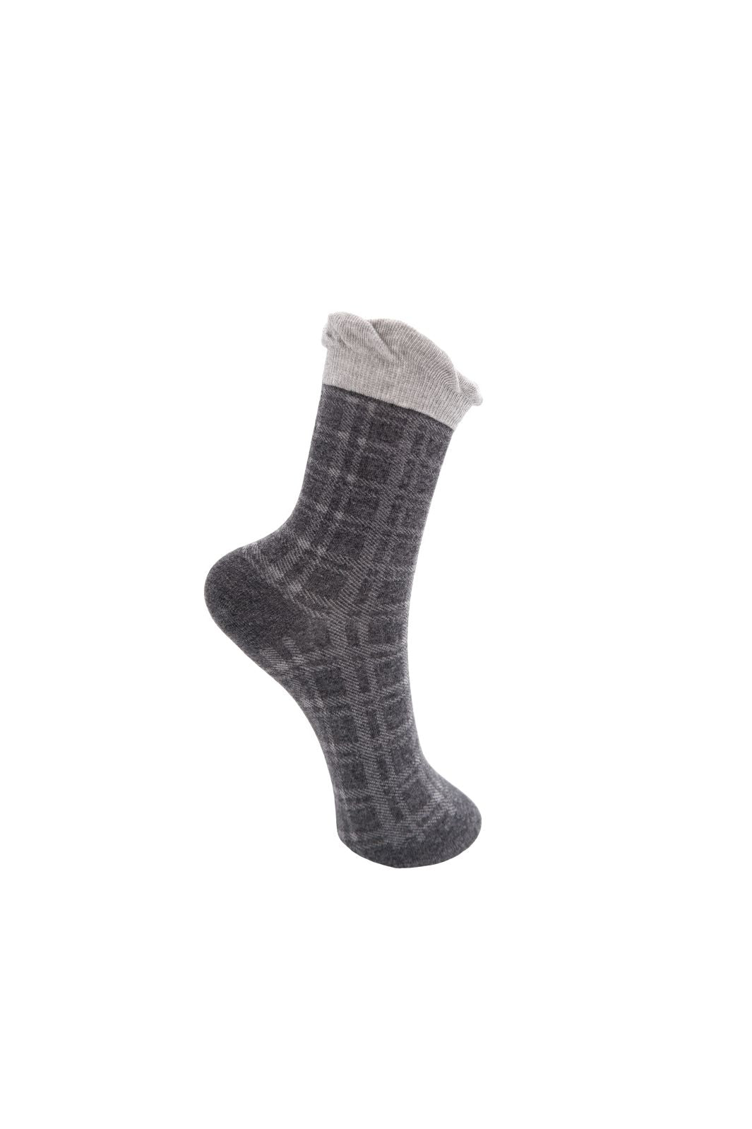 Black Colour - Bccheckie Sock 8562 - Dk. Grey