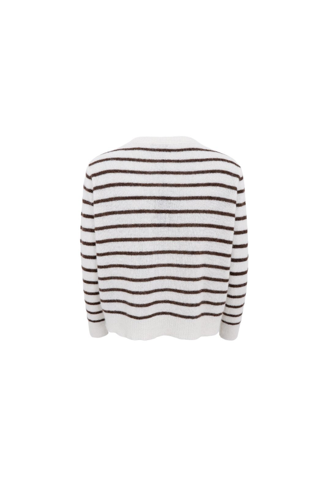 Black Colour - Bcdell Striped Knit Cardigan 1197 - Off White