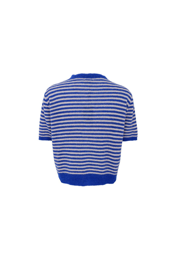 Black Colour - Bcdell Striped Ss Cardigan 1256 - Blue
