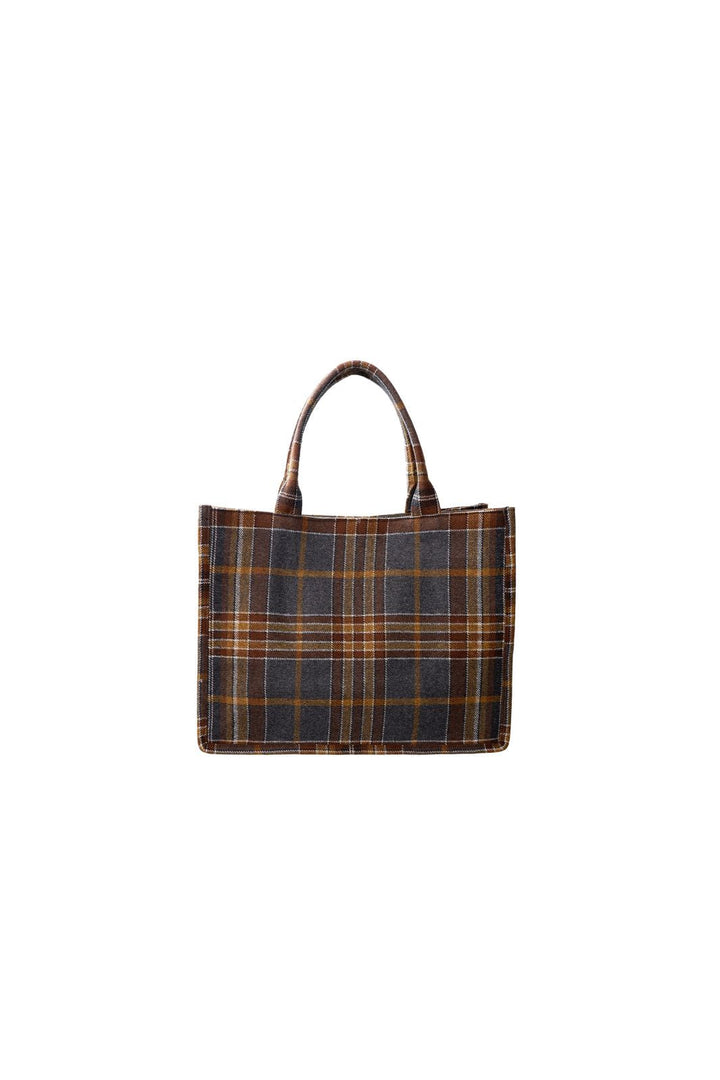 Black Colour - Bcdex Bag 9329 - Grey Check