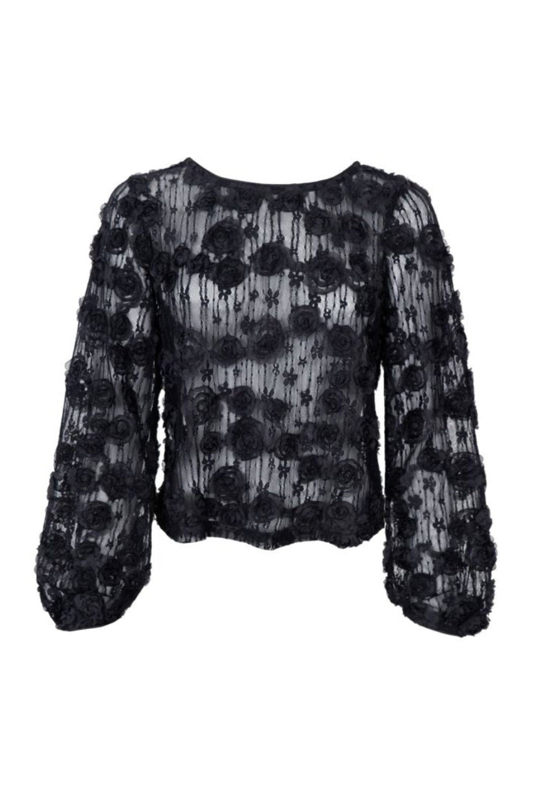 Black Colour - Bcelloise Flower Patch Blouse 41281 - Black