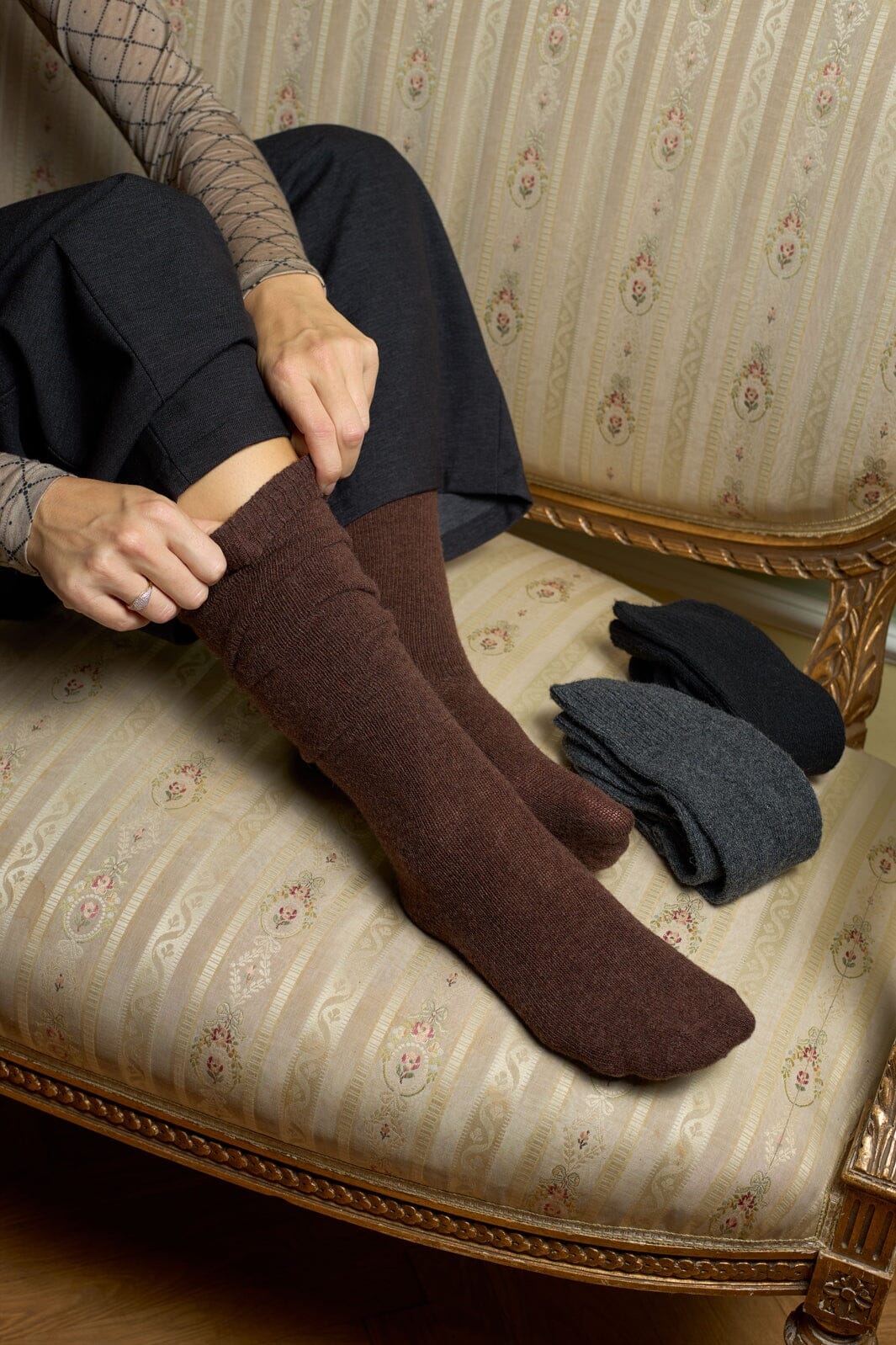 Black Colour - Bcjustine Wool Kneesock 8587 - Grey