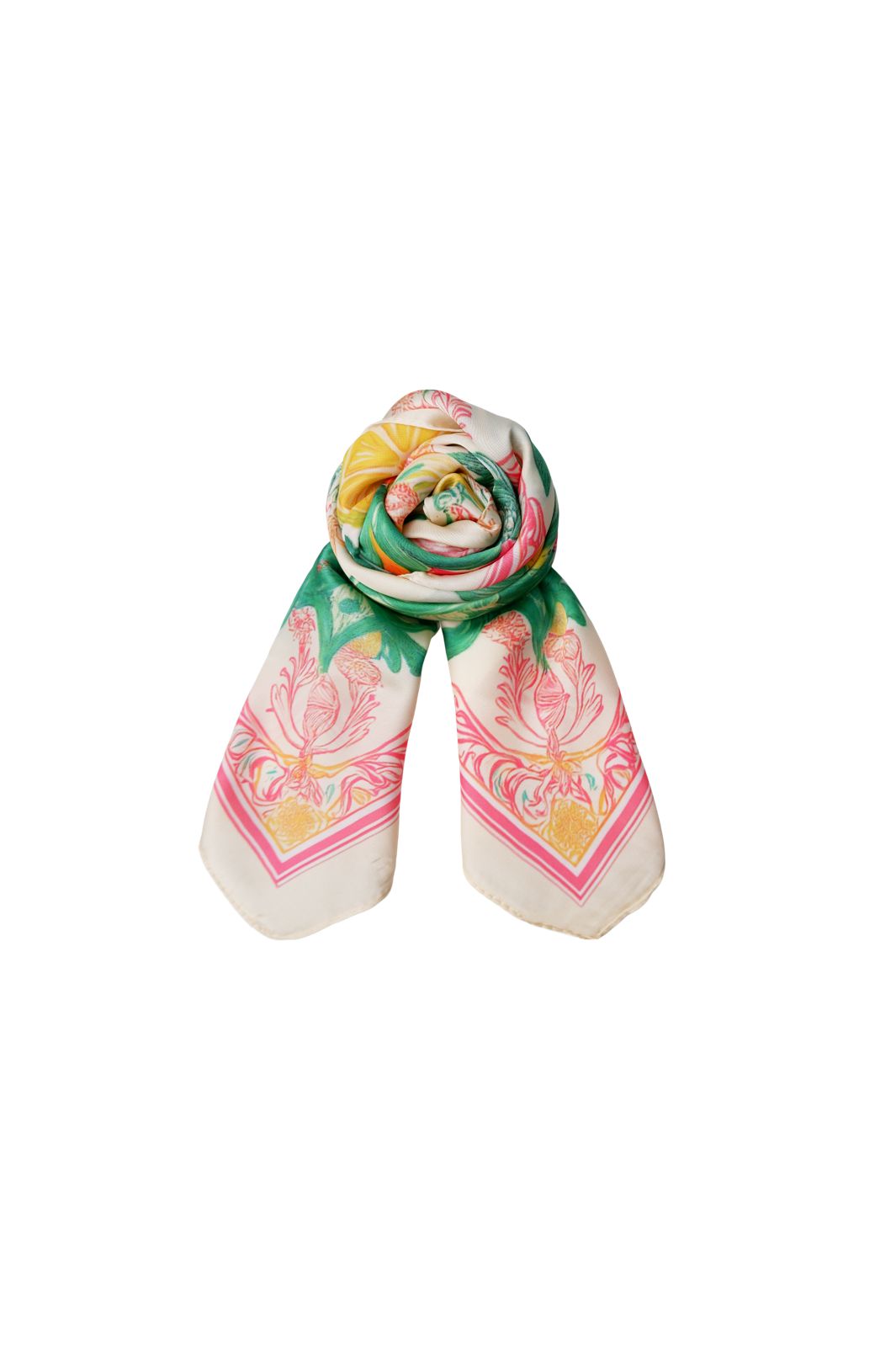 Black Colour - Bclemon Mini Scarf 3678 - Pink Multi