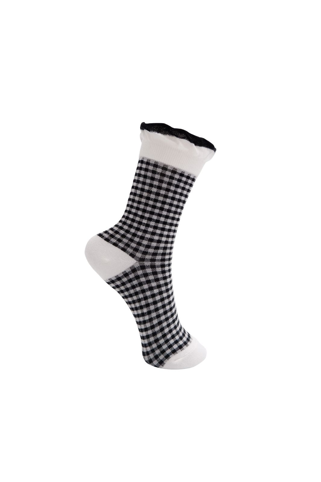 Black Colour - Bclumina Sock 4385 - White Checkered