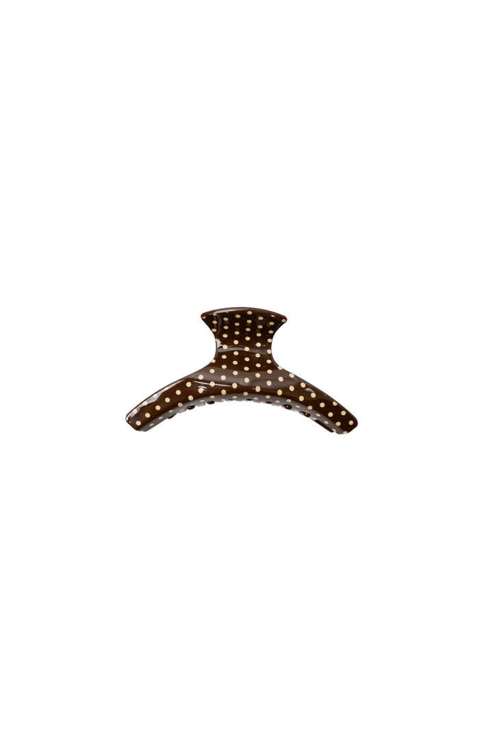 Black Colour - Bcmaze Hair Claw 6077 - Brown Dot