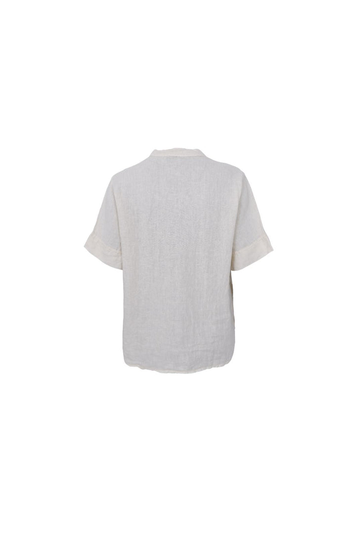 Black Colour - Bcmelina Ss Linen Blouse 40842 - Vanilla