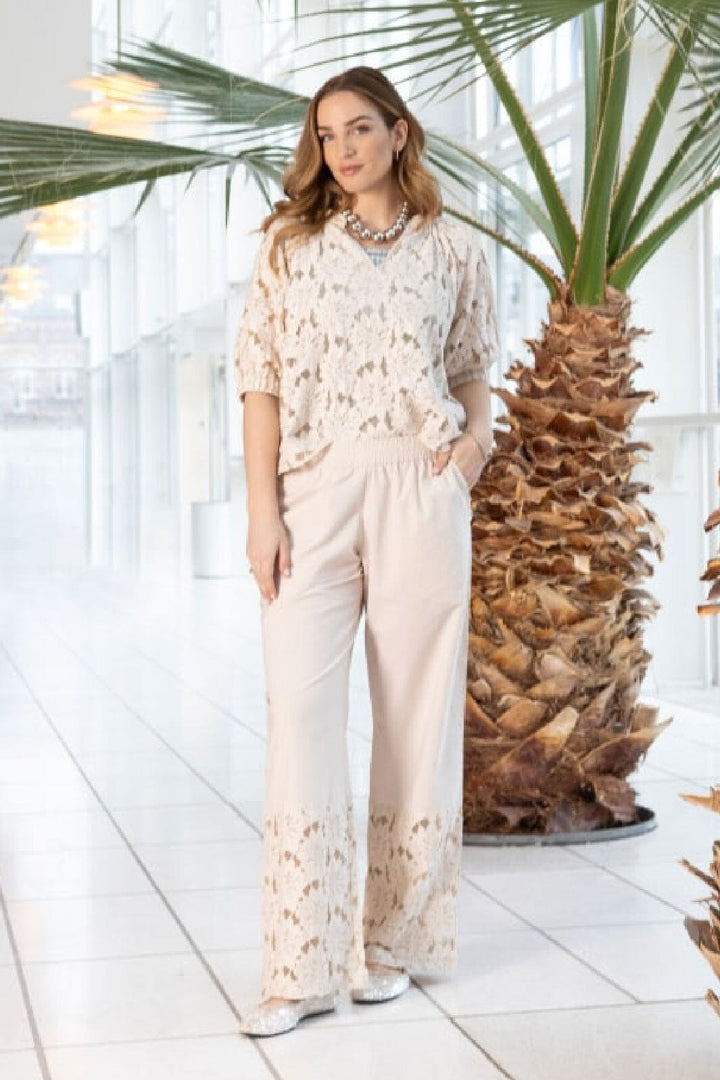 Black Colour - Bcnelly Flower Pant - Champagne