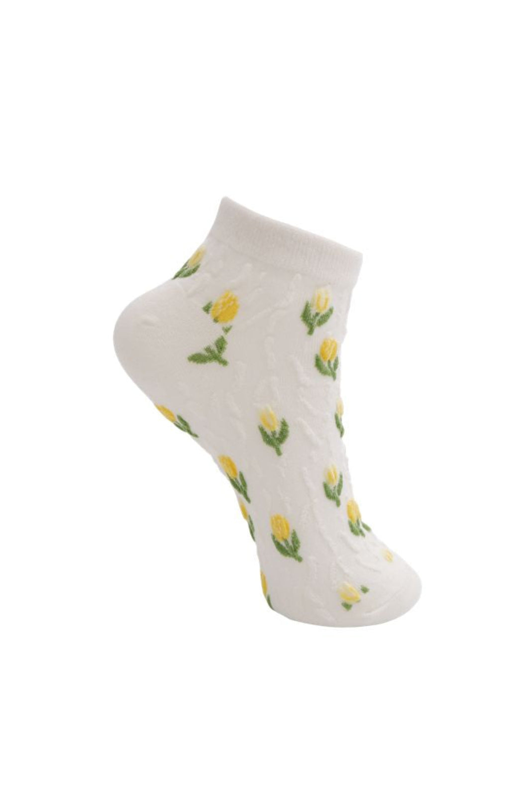 Black Colour - Bcphilomine Anclet Sock 8523 - Yellow Flower