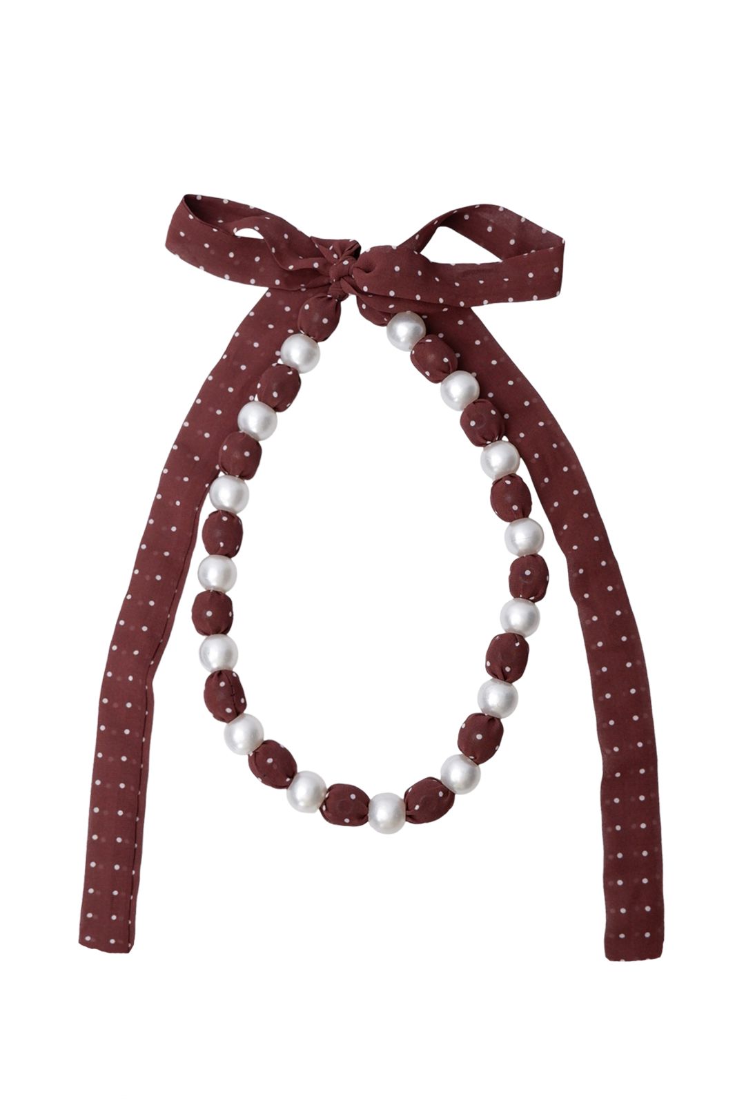 Black Colour - Bcposy Tied Necklace 4564 - Coffee Dot