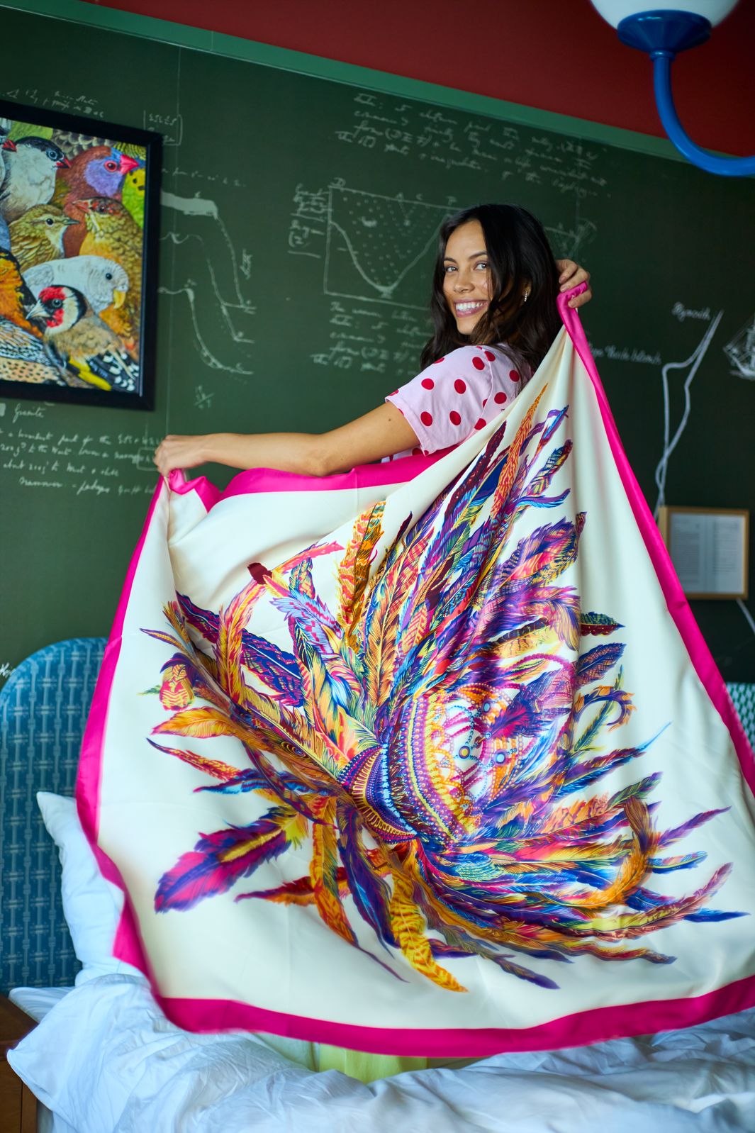 Black Colour - Bctalula Satin Scarf 208431 - Pink