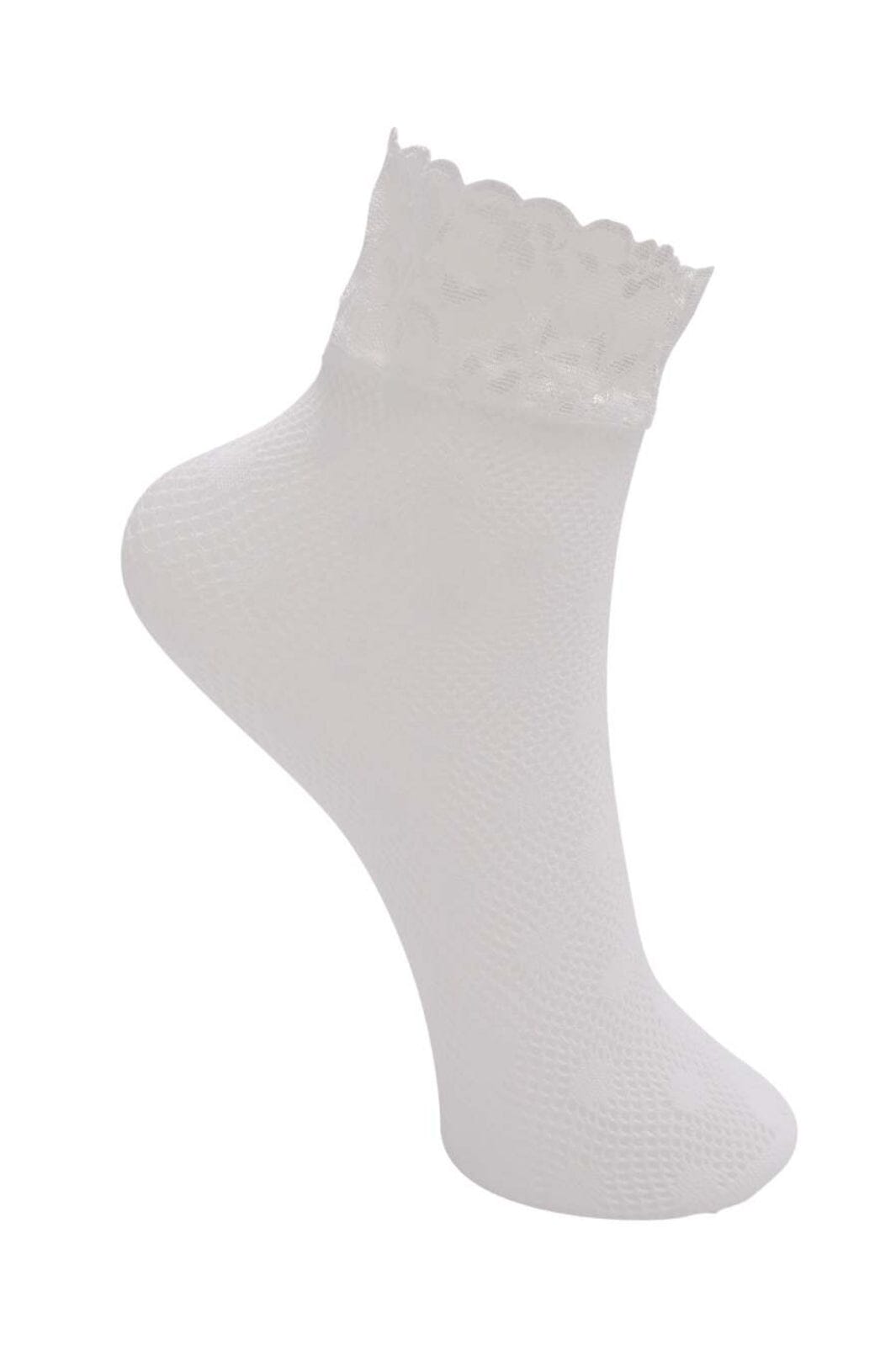 Black Colour - Bctera Anclet Dot Sock 4352 - White