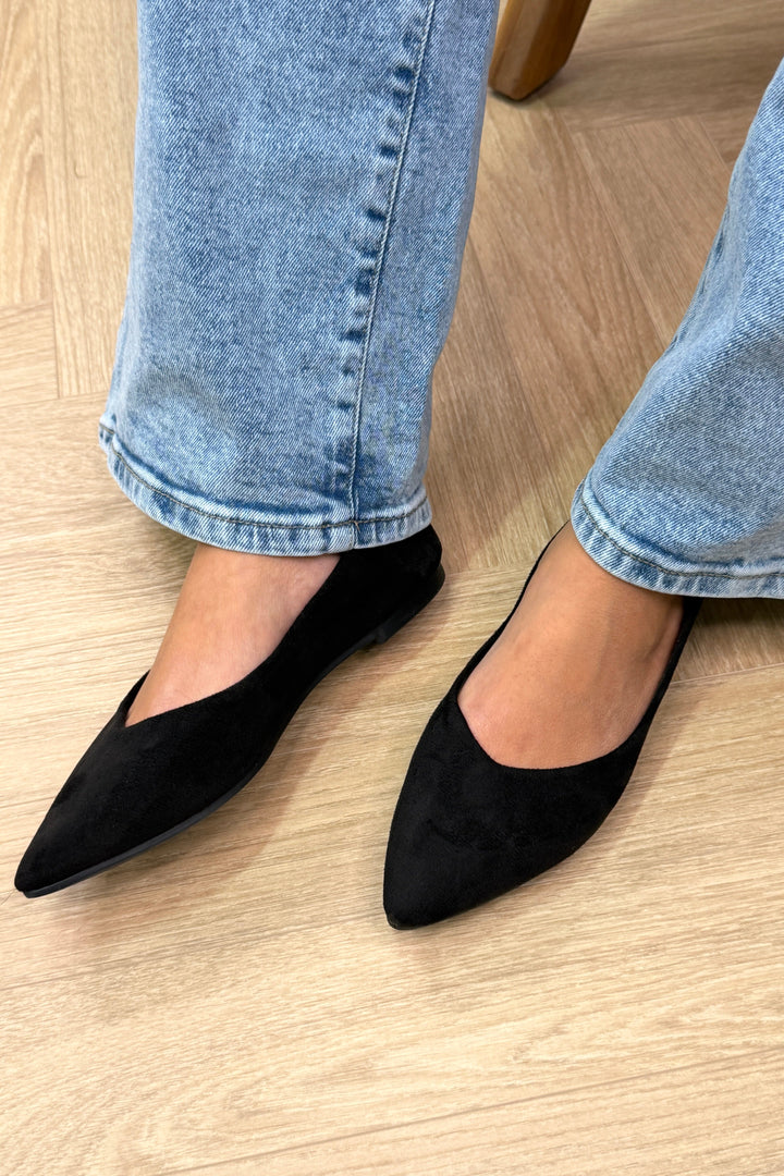 Bloom - Cornflower Ballet Flats - Black Ballerinaer 