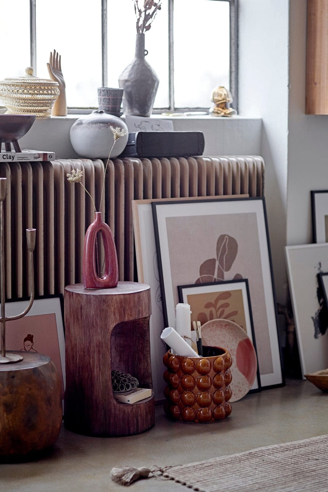 Bloomingville - Elze Vase, Brun, Glas