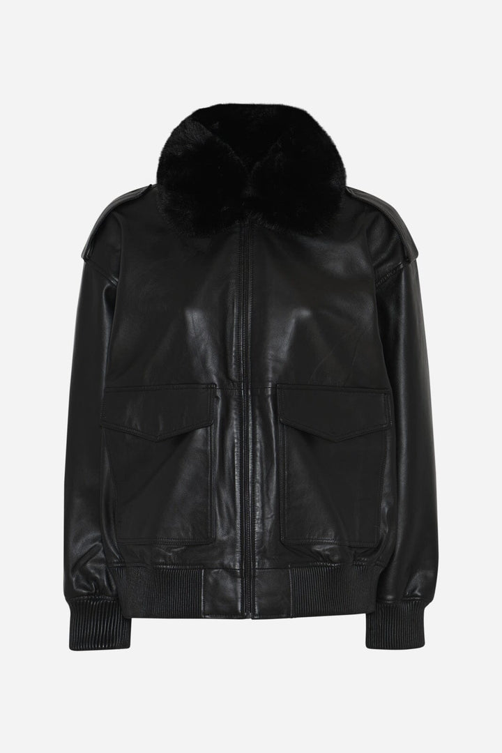 Bruuns Bazaar - Leatherbbpilot Jacket BBW5324 - Black