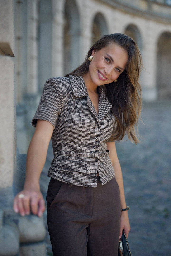 Byic - Annieic Tee Blazer A25385 - Brown Checks Blazere 