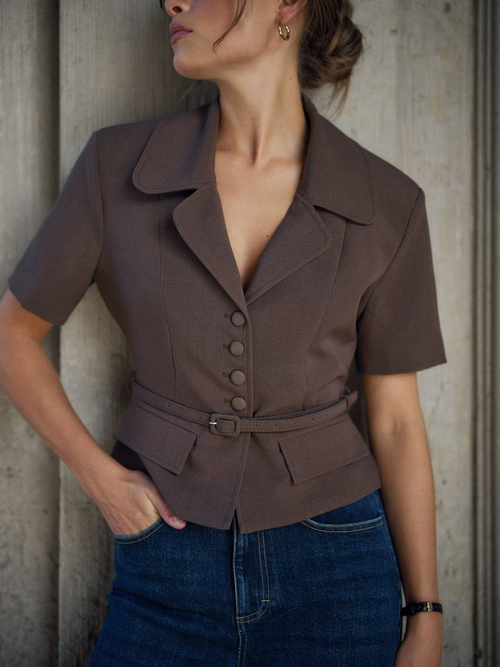 Byic - Annieic Tee Blazer A25385 - Dark Brown Blazere 