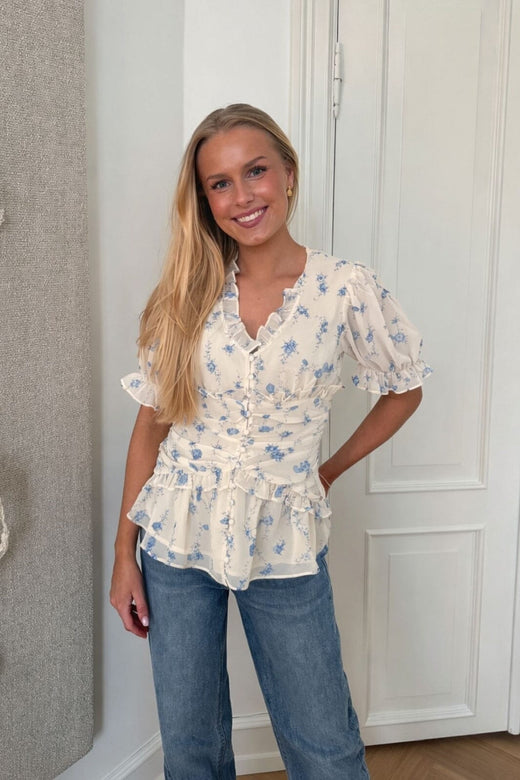 BYIC - Arielic Blouse A25221 - Off White Vintage Blue