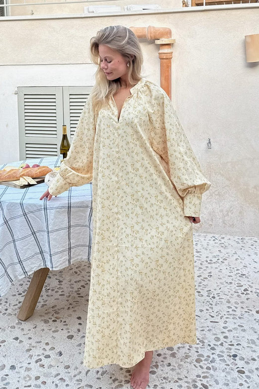 BYIC - Bettyic Long Dress A23950 - Yellow Flower Print