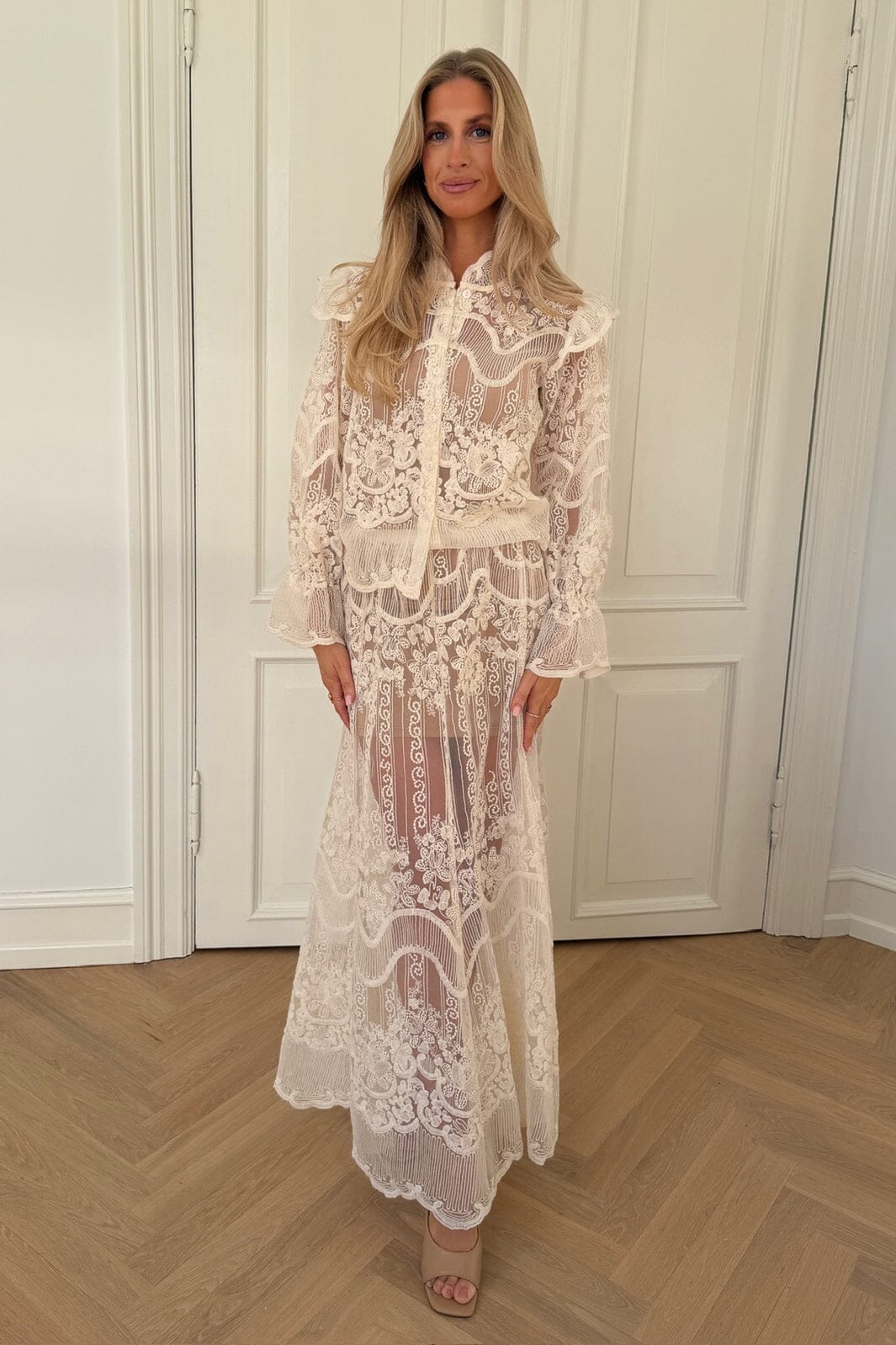 BYIC - Ellinoric Lace Maxi Skirt 2565 - Off White