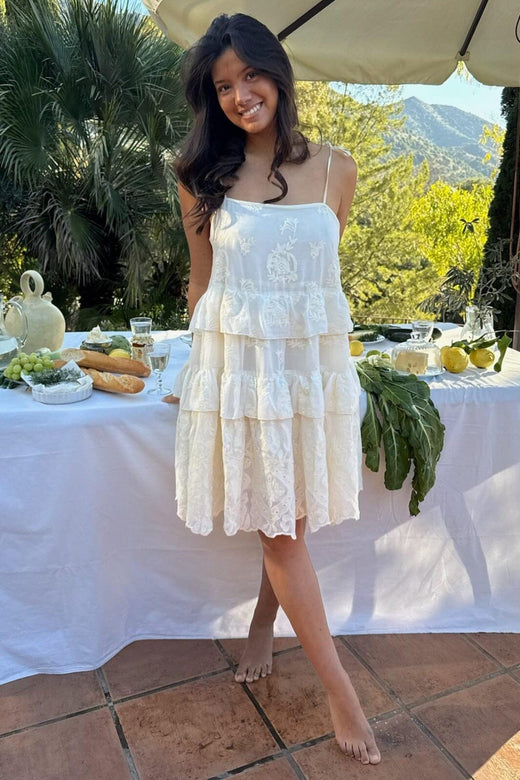 Forudbestilling - BYIC - Ellinoric Lace Strap Dress 2606 - Vintage White Kjoler 